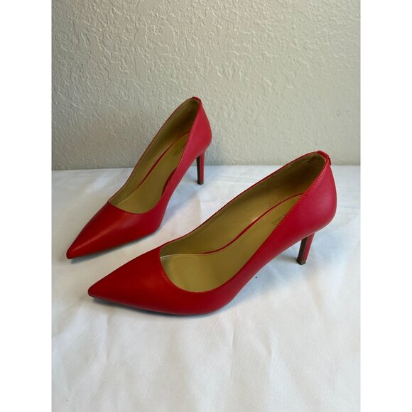 Michael Michael Kors Alina Flex Leather Pump Red Size 8.5 M Party Formal - Picture 1 of 13